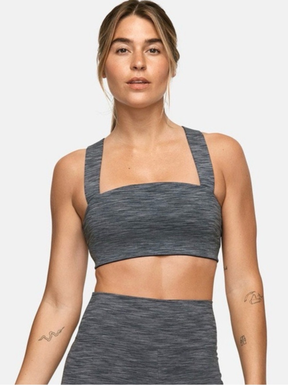 Outdoor Voices Freeform Sports Workout Bra Size XS Heathered Gray Unlined